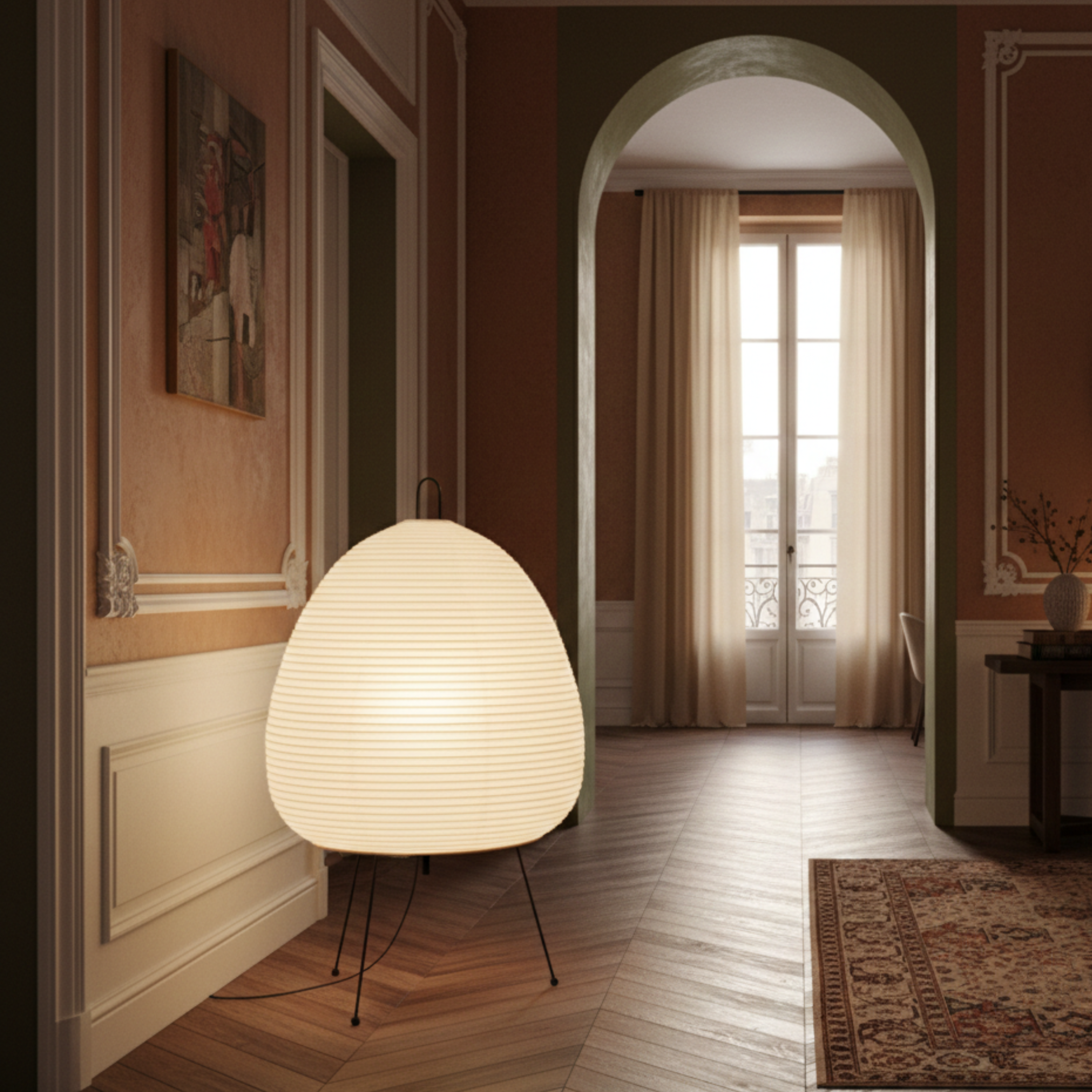 Lampa ryżowa Japandi