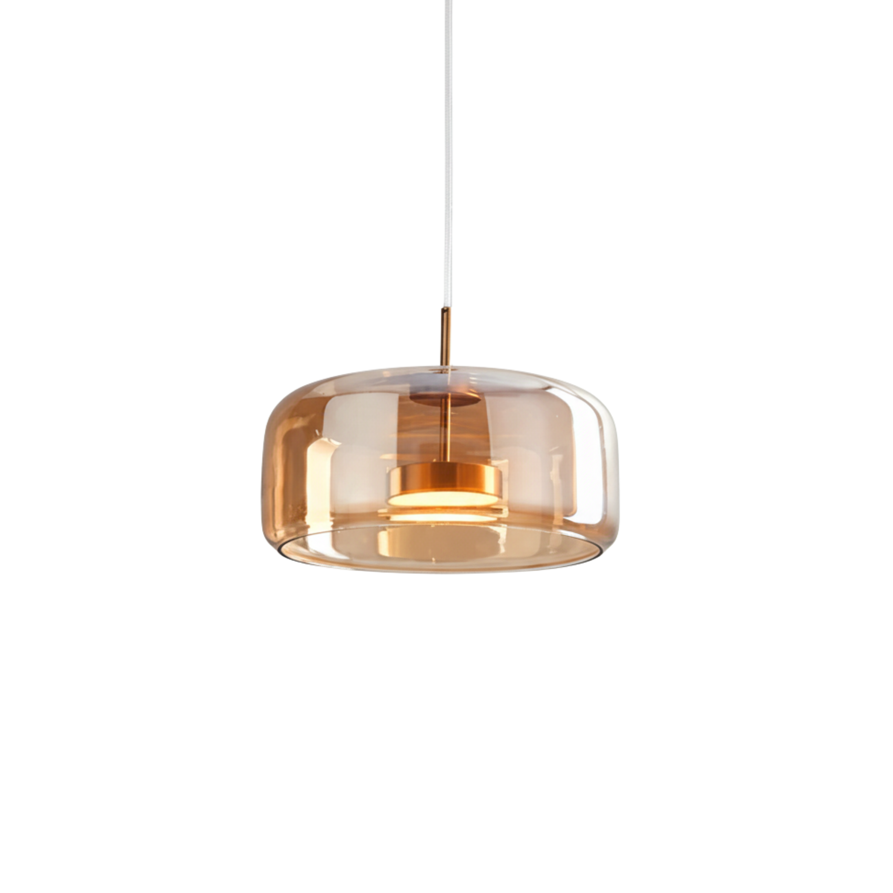 Naturalna ryflowana lampa wisząca LED z kamienia