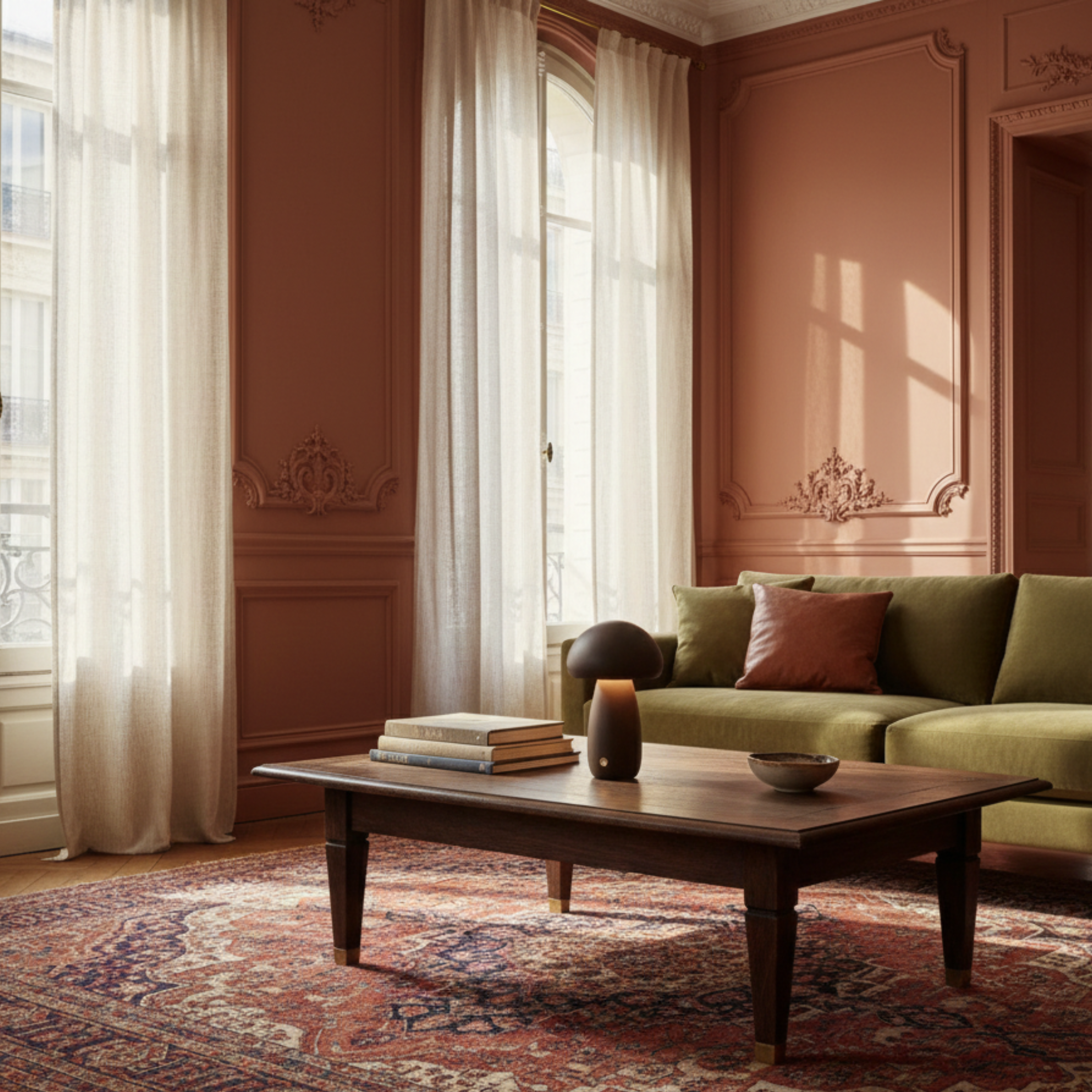 Grzybkowa LED Drewniana Lampa Stołowa