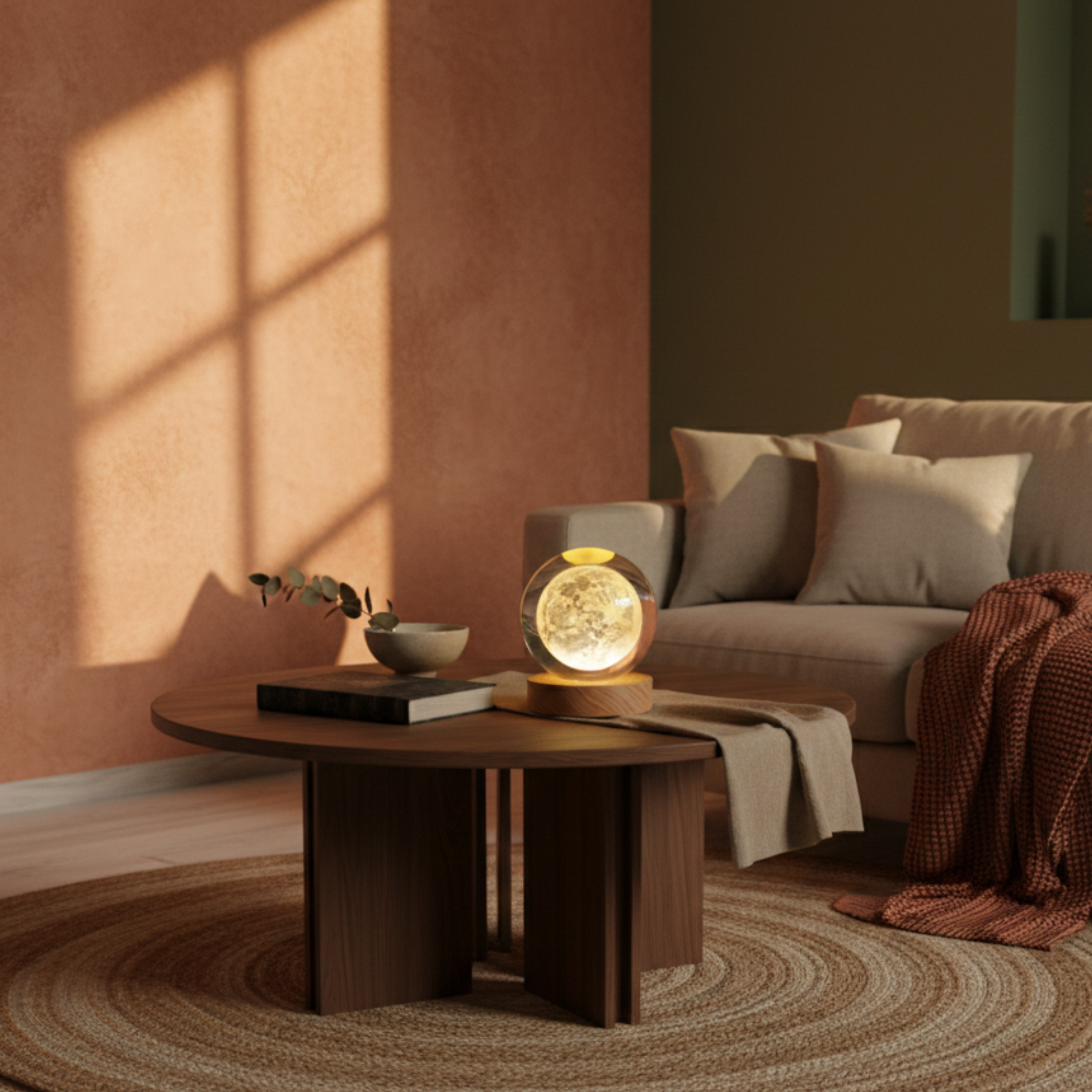 Lampa stołowa LED 3D kryształowa kula