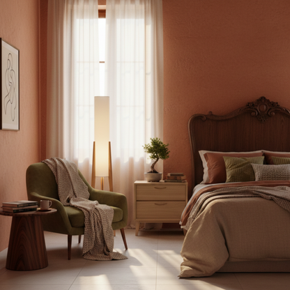 Nowoczesna lampa podłogowa z litego drewna