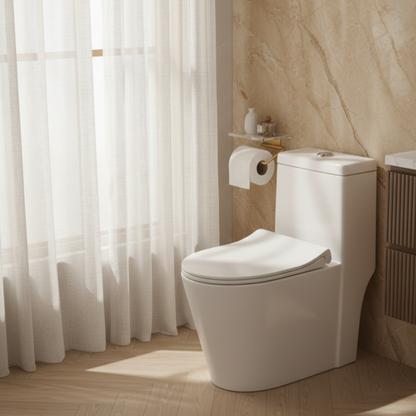 Akrylowa półka ścienna z uchwytem na papier toaletowy