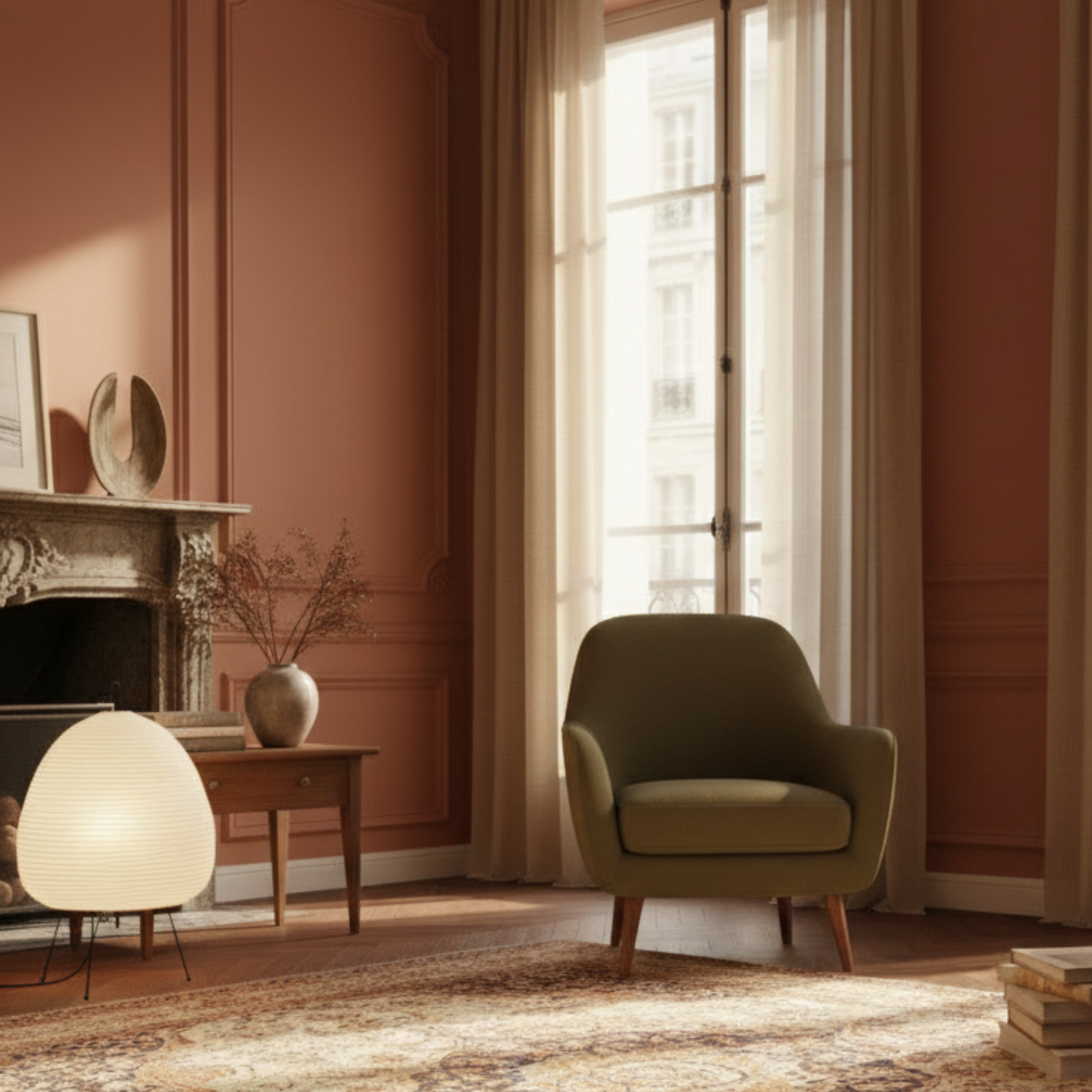 Lampa ryżowa Japandi