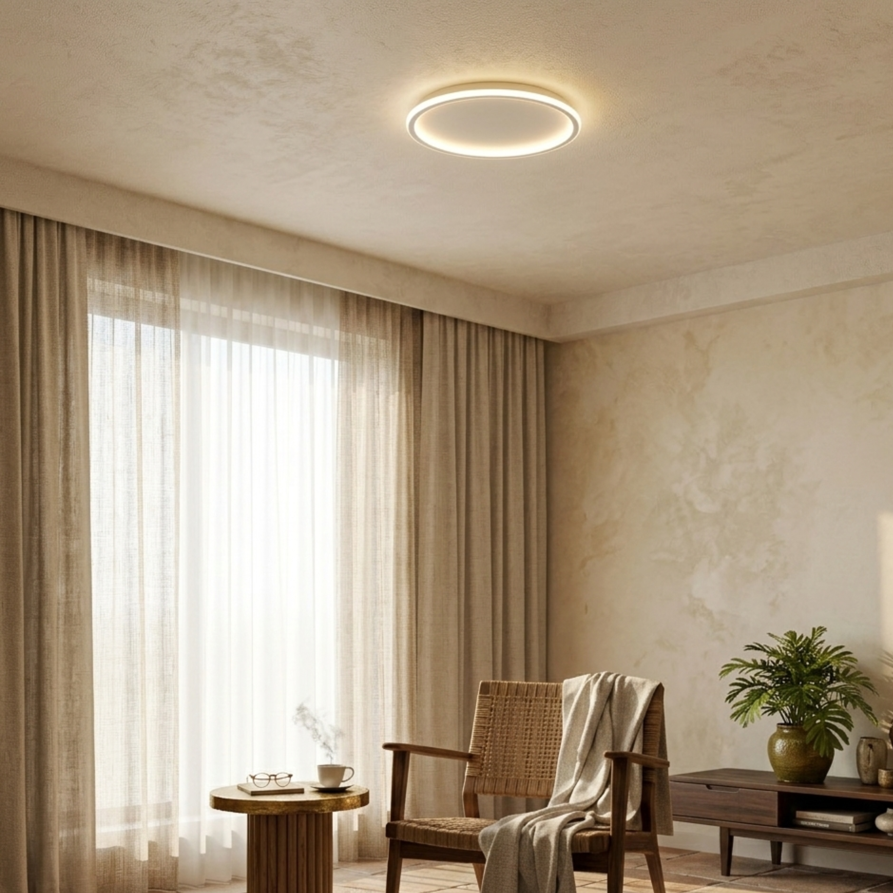 Skandynawska wnętrz okrągła lampa sufitowa LED