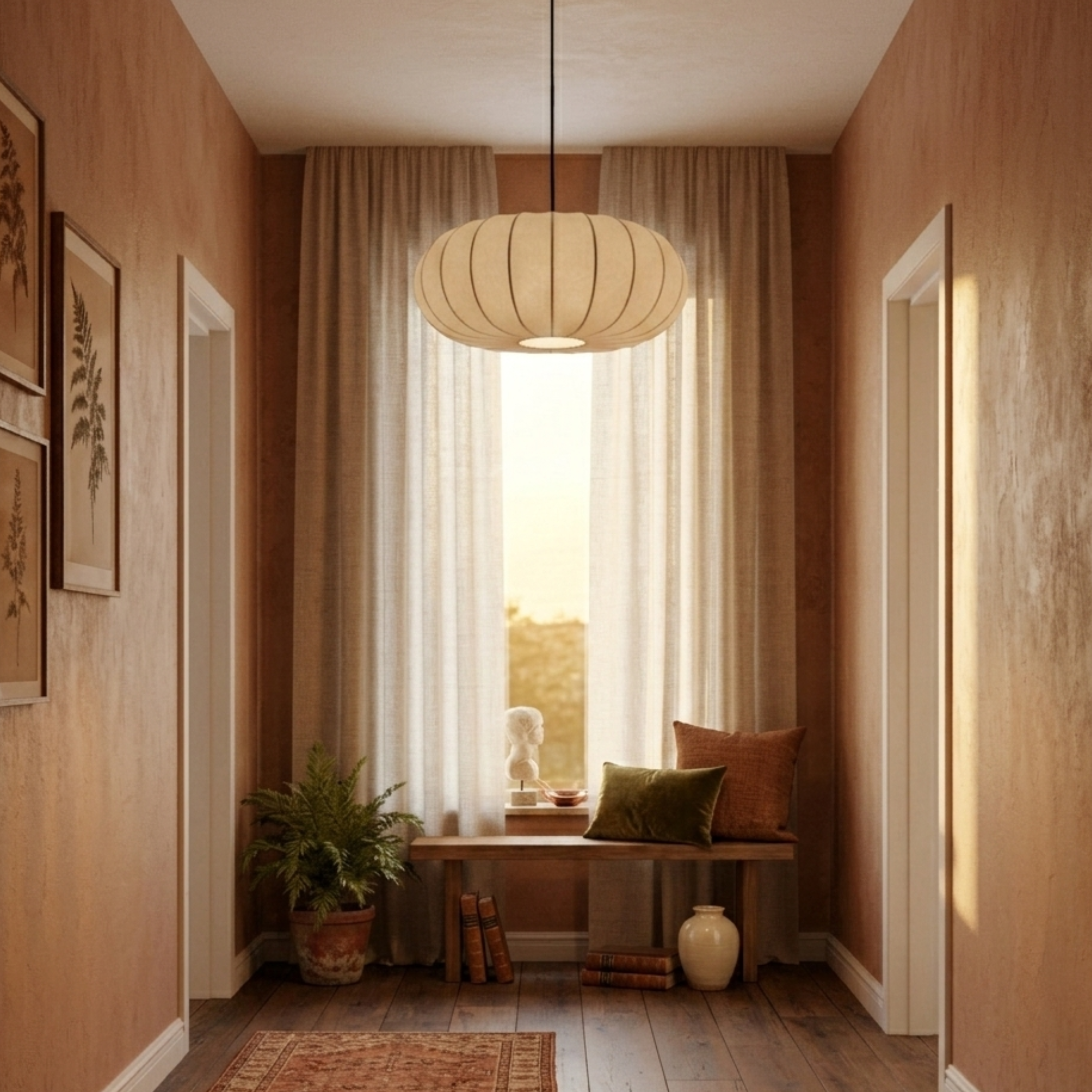 Wewnętrzna lampa wisząca Verona z jedwabiu