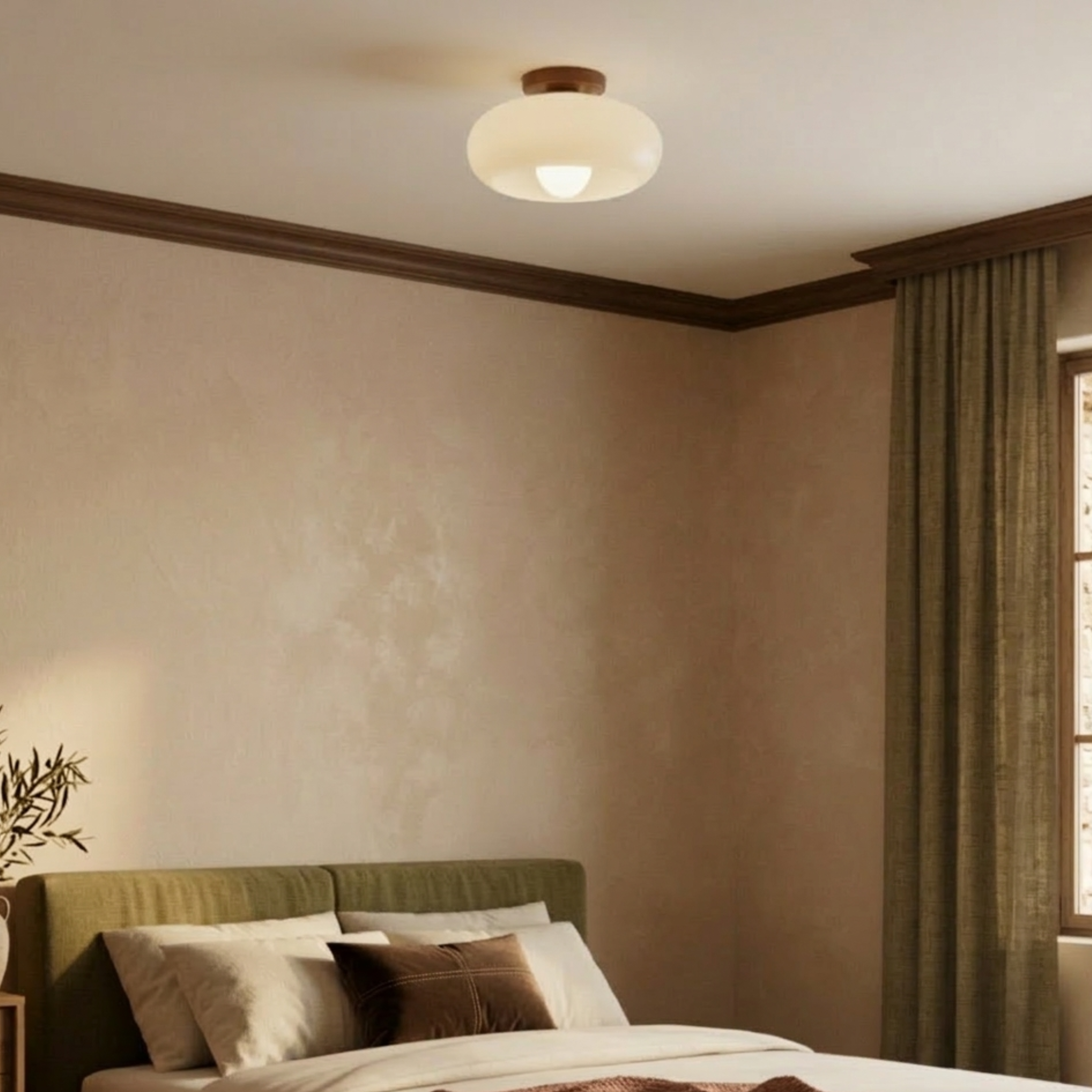 Francuska Bauhaus kremowym sufitowa lampa LED