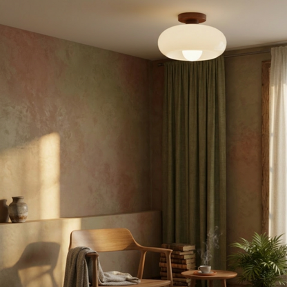Francuska Bauhaus kremowym sufitowa lampa LED