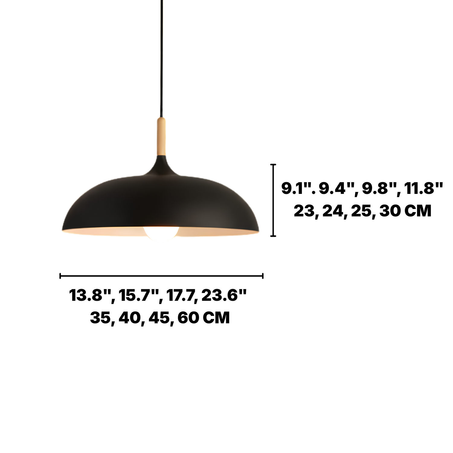 Minimalist Wood Aluminum Pendant Light