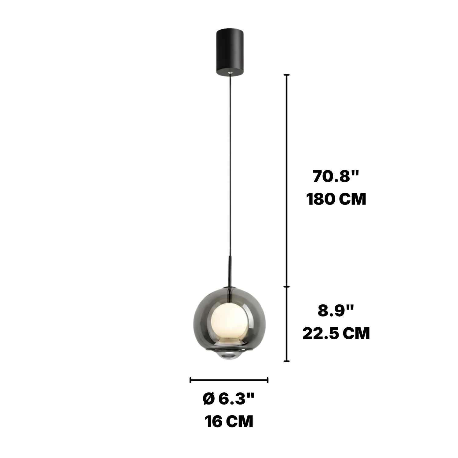 Dimmable Glass Pendant Light