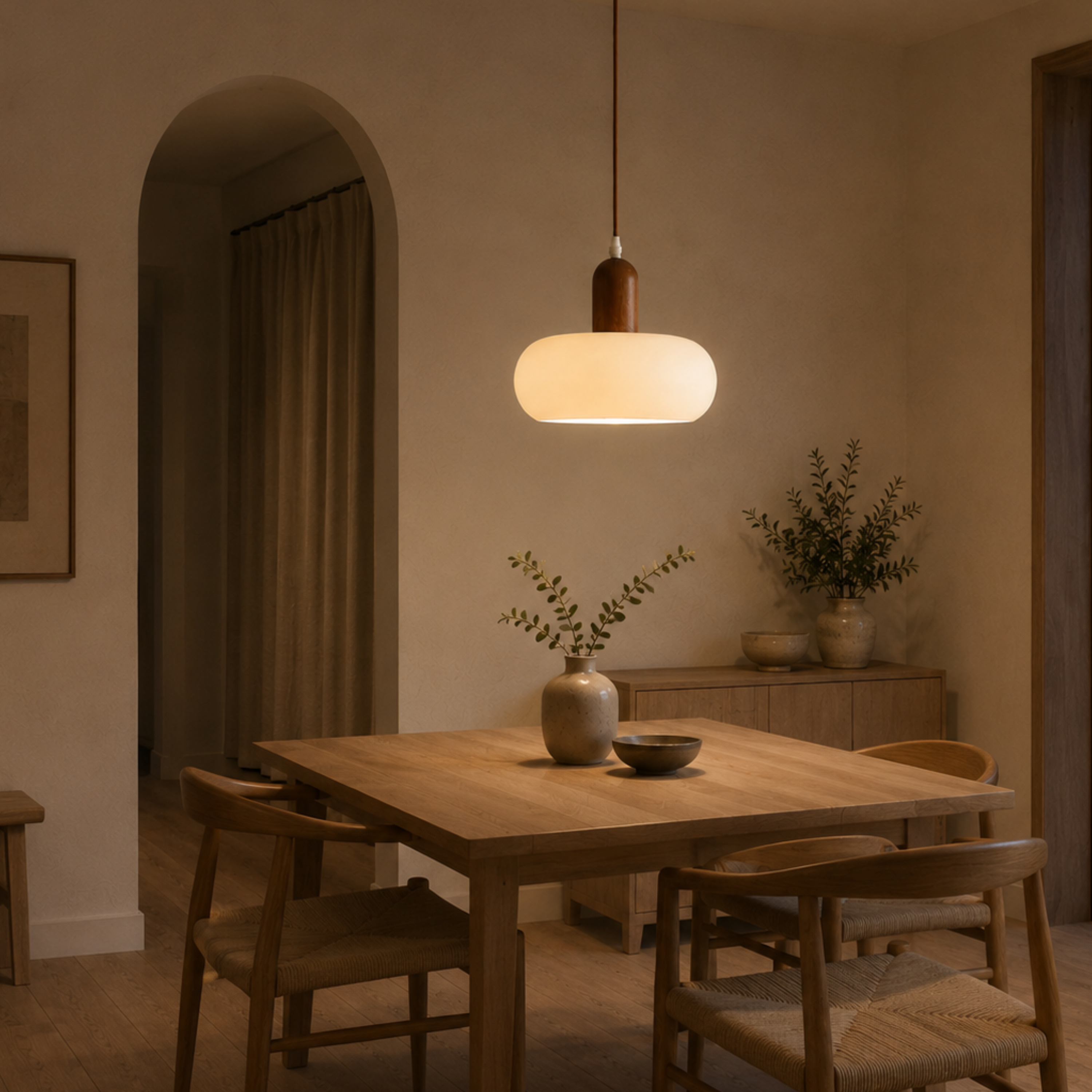 Scandinavian Cream Pendant Light