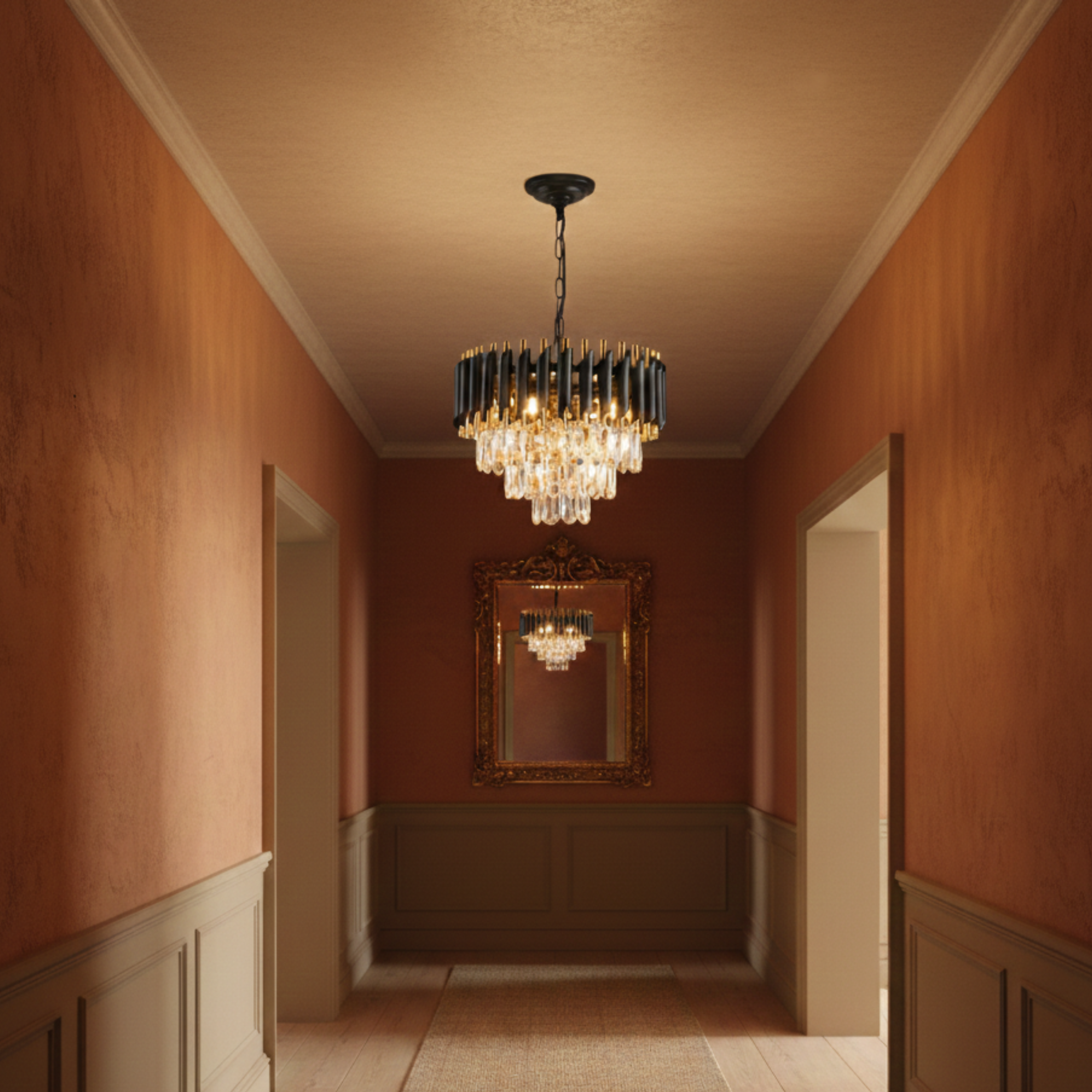 Nowoczesna kryształowa lampa sufitowa