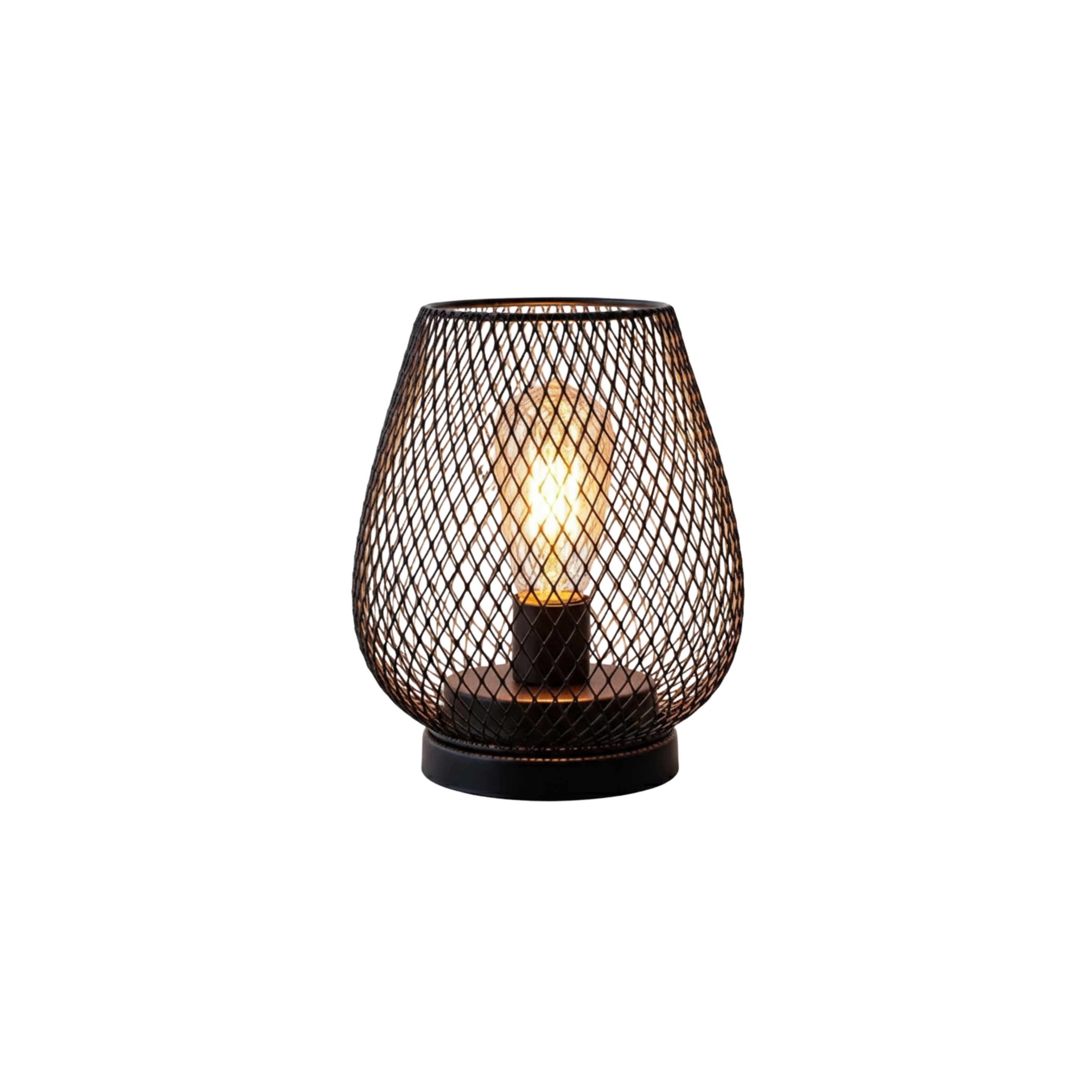 Bezprzewodowa lampa stołowa LED z metalową kratką