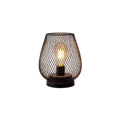 Bezprzewodowa lampa stołowa LED z metalową kratką