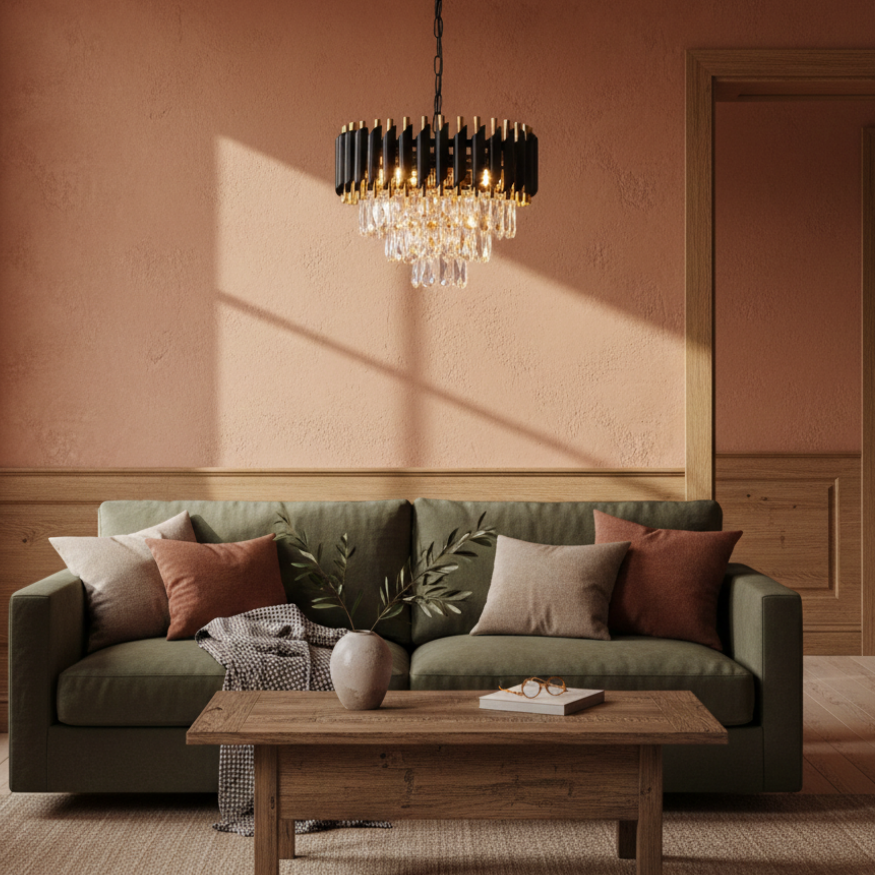 Nowoczesna kryształowa lampa sufitowa